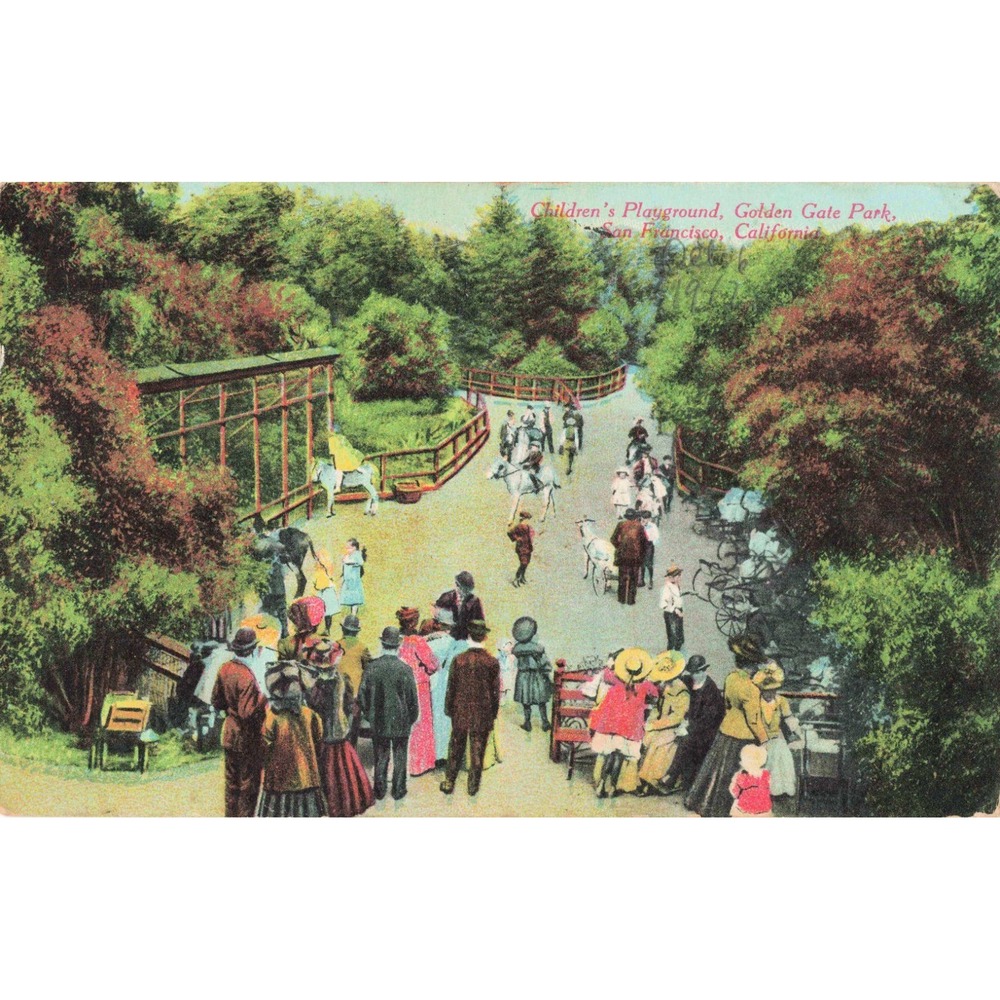 Vintage Childrens Playground Golden Gate Park San Francisco Postcard O Newman Co - Picture 1 of 2